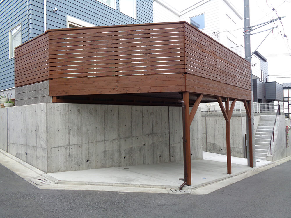 車庫上ウッドデッキ 車庫上ウッドデッキ